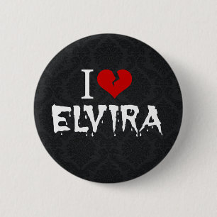 I Love Elvira Broken Heart 2 Inch Round Button