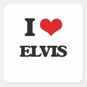 I Love Elvis Square Sticker