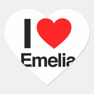 i love emelia heart sticker