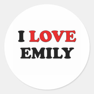 I Love Emily Classic Round Sticker