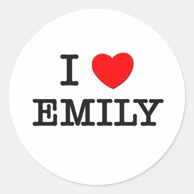I Love Emily Classic Round Sticker (Front)