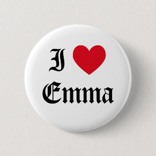 I Love Emma 2 Inch Round Button