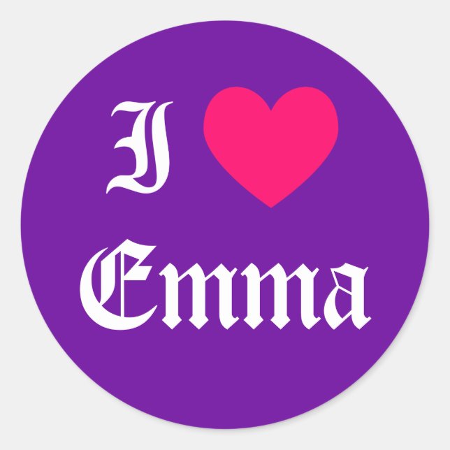 I Love Emma Classic Round Sticker (Front)