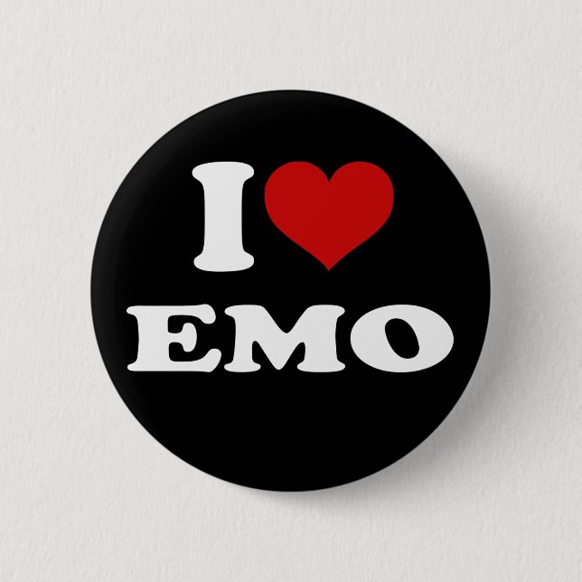I Love Emo 2 Inch Round Button (Front)
