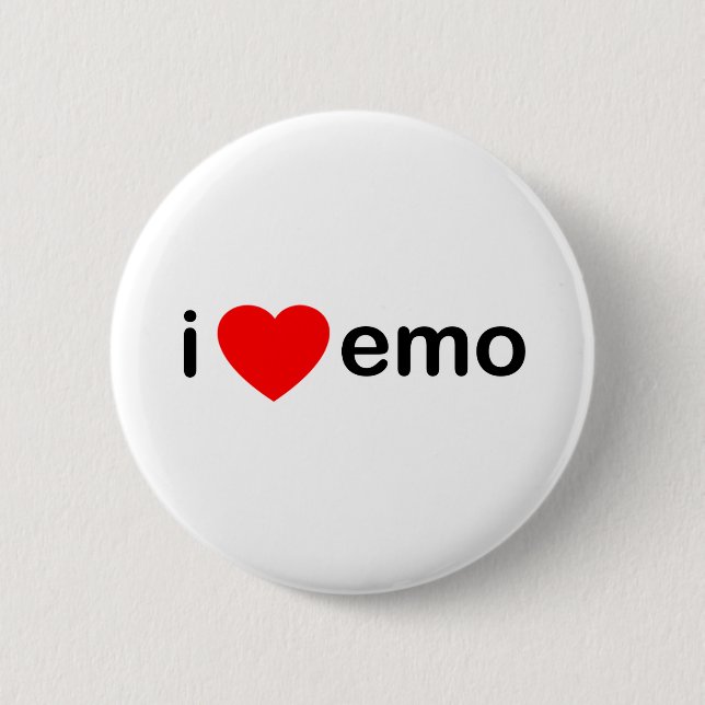 I Love Emo 2 Inch Round Button (Front)