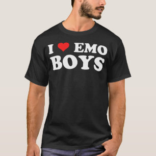 I Love Emo Boys Goth Grunge Alt 2000s Punk Scene E T-Shirt