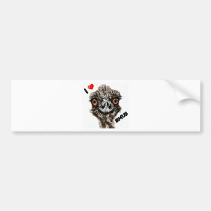 I LOVE EMUS BUMPER STICKER