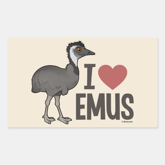 I Love Emus Sticker (Front)