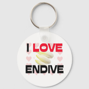 I Love Endive Keychain
