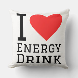 I love energy drink throw pillow