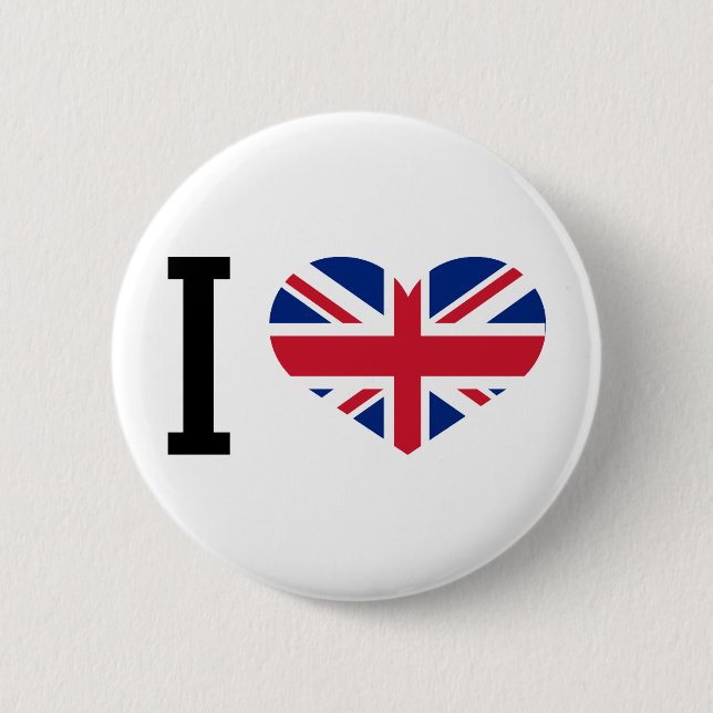 I love England 2 Inch Round Button (Front)