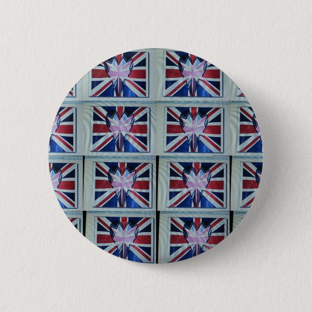 I Love England Art Print 2 Inch Round Button (Front)