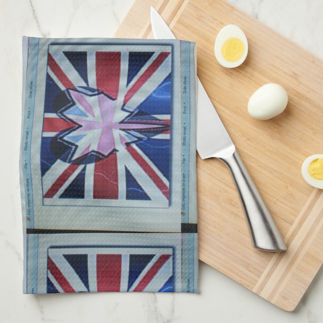 I Love England Art Print Kitchen Towel (Quarter Fold)