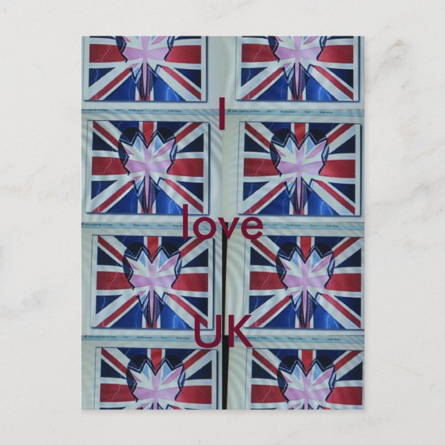I Love England Art Print Postcard (Front)