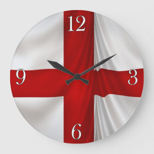 I Love England Flag of St George Patriotic Large Clock