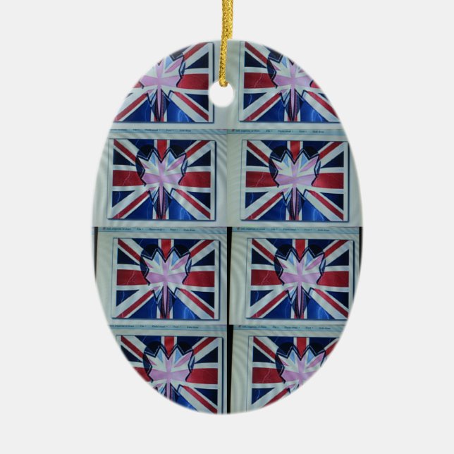 I love England.png Ceramic Ornament (Front)
