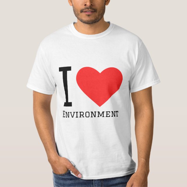 I love environment square sticker T-Shirt (Front)