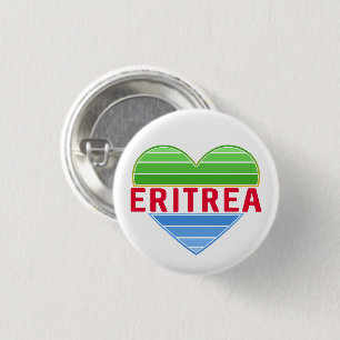 I Love Eritrea, Eritrean Heart 1 Inch Round Button
