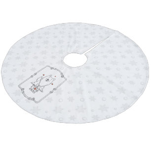 I Love Eskies (I Love American Eskimo Dogs) - Cute Fleece Tree Skirt