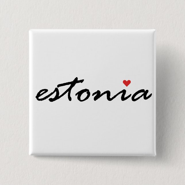I love Estonia 2 Inch Square Button (Front)
