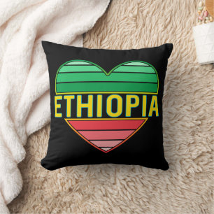 I Love Ethiopia, Ethiopian Heart Throw Pillow