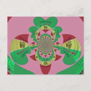 I Love Ethiopia Kaleidoscope – Heartfelt Rasta Art Postcard
