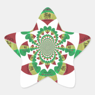 I Love Ethiopia Kaleidoscope – Heartfelt Rasta Art Star Sticker