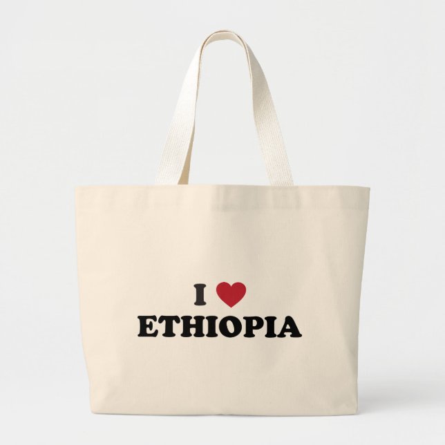 I Love Ethiopia Large Tote Bag (Front)