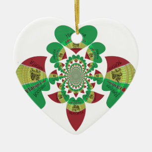 I love Ethiopia Lovely Hearts Colours Ceramic Ornament