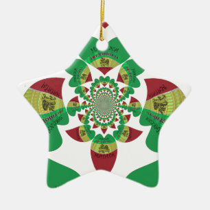 I love Ethiopia Lovely Hearts Colours Ceramic Ornament