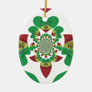 I love Ethiopia Lovely Hearts Colours Ceramic Ornament