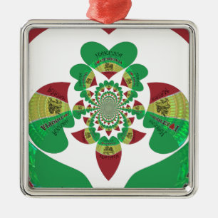 I love Ethiopia Lovely Hearts Colours Metal Ornament