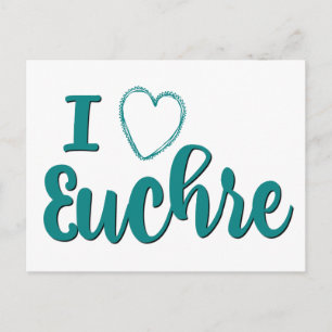 I Love Euchre Personalized Lettered Design Postcard