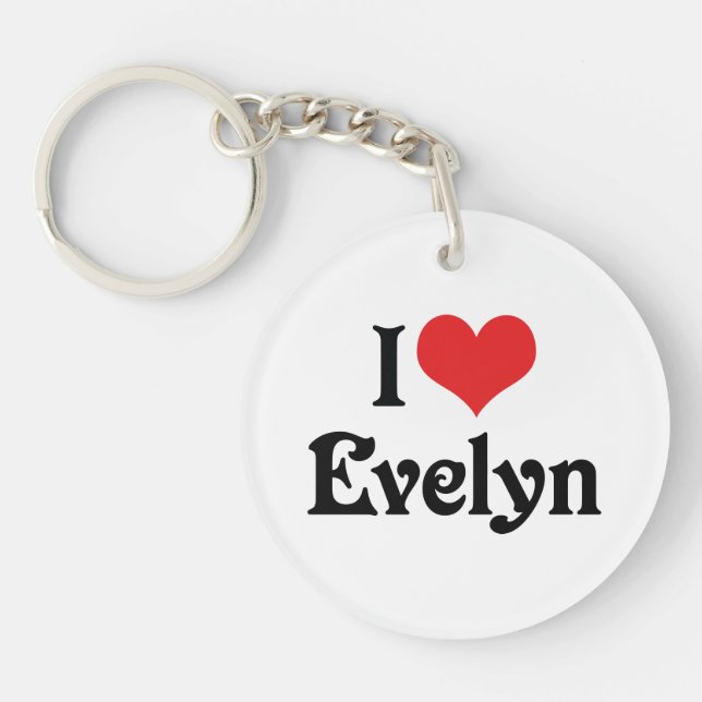I Love Evelyn Keychain (Front)