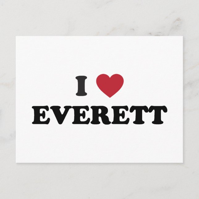 I Love Everett Washington Postcard (Front)