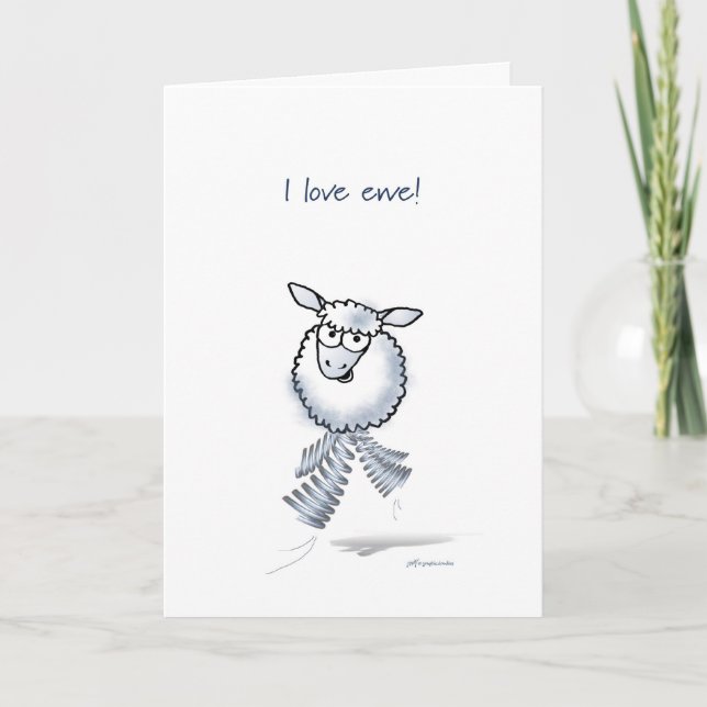 I love ewe! Happy Anniversary! Card (Front)