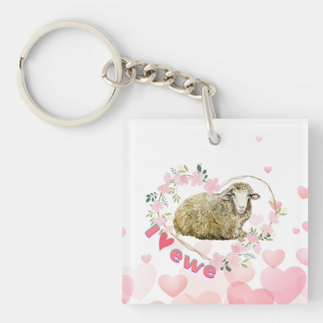 I love Ewe   Keychain (Front)