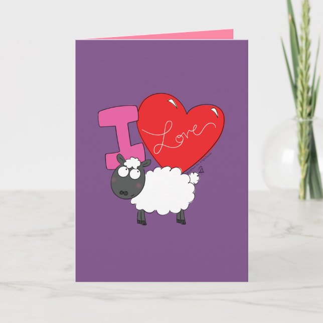 I Love Ewe - mignonne Sheep Carte de voeux Valenti (Devant)
