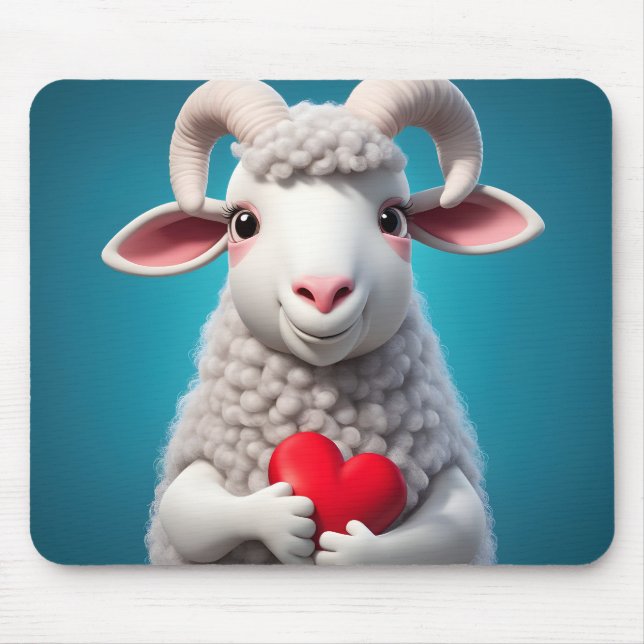 I Love Ewe Mouse Pad (Front)