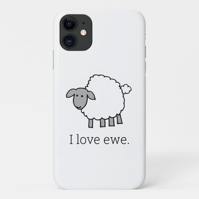 I Love Ewe Sheep Phone Case (Back)
