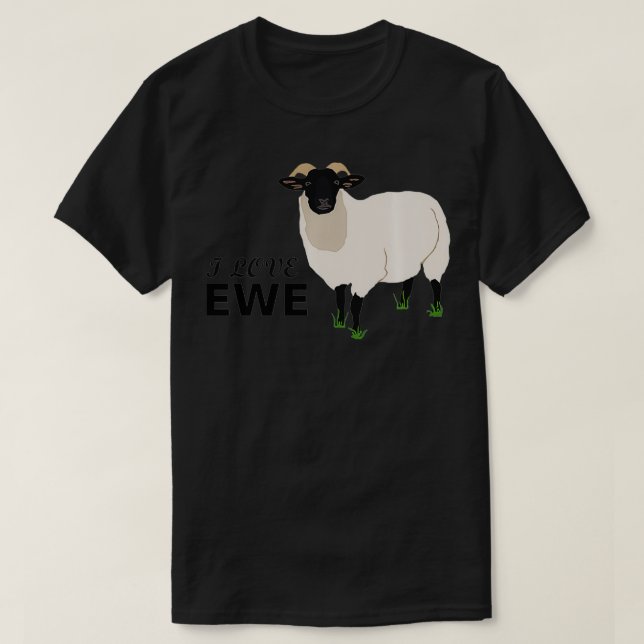 I Love Ewe Sheep  T-Shirt (Design Front)