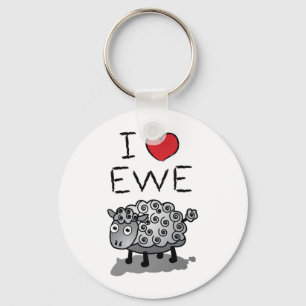I Love Ewe! Valentines Day Keychain