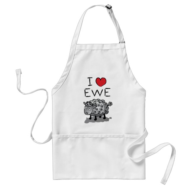 I Love Ewe! Valentines Day Standard Apron (Front)