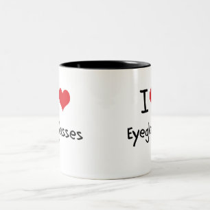 I love Eyeglasses Two-Tone Coffee Mug