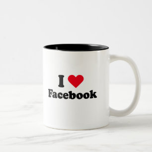 I love Facebook T-shirt Two-Tone Coffee Mug