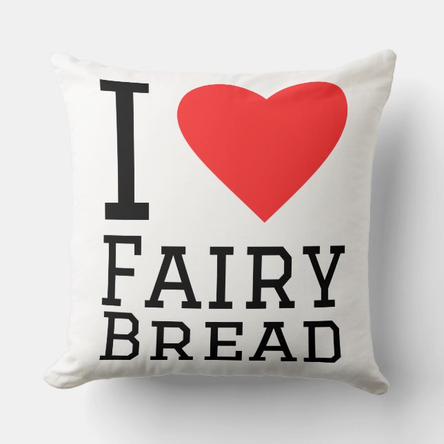 I love fairy bread throw pillow (Front)