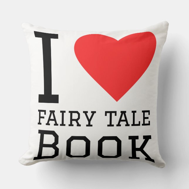 I love fairy tale book throw pillow (Front)