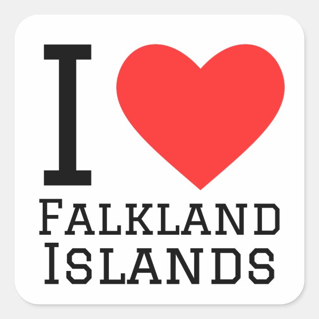 I love Falkland Islands  Square Sticker (Front)