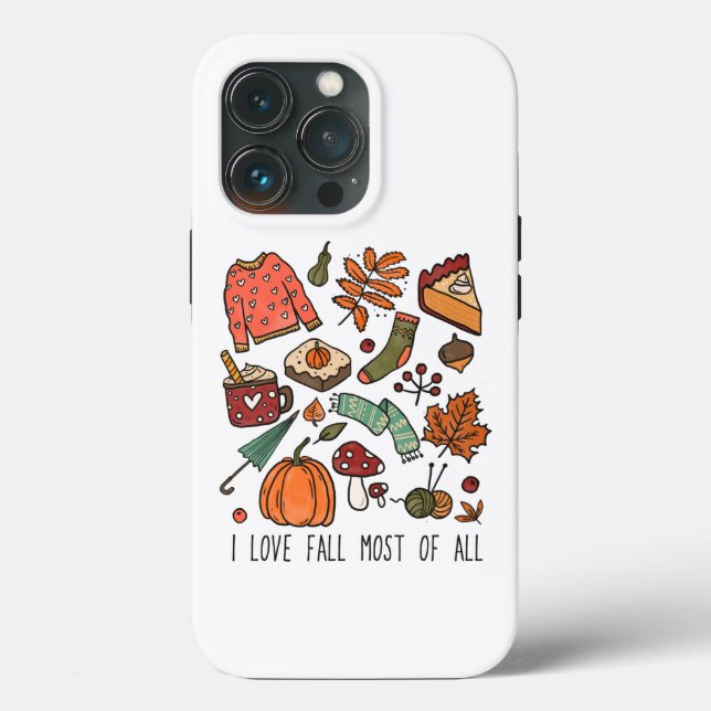 I Love Fall Most of All Autumn Case-Mate iPhone Case (Back)