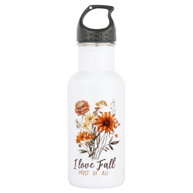 I Love Fall Most of All – Autumn Foliage 532 Ml Water Bottle (Front)